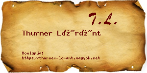 Thurner Lóránt névjegykártya